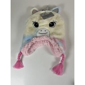 Unicorn Fleece Beanie Toddler Girls | Pink Sherpa‎ Lined Winter Hat | NEW